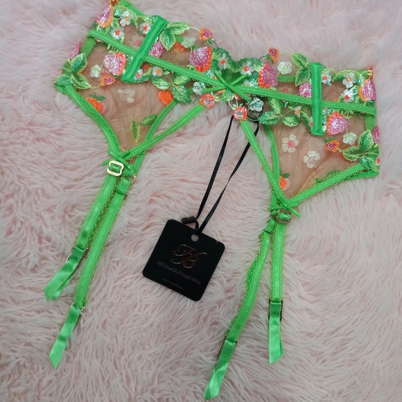 GARTER BELT SOLD! Honey Birdette luxury lingerie 🍓 & 🌸 set! - Picture 4 of 16